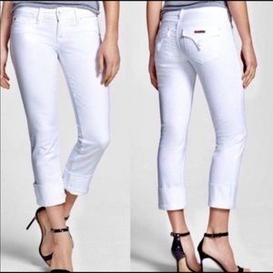 Hudson Ginny Crop Straight Cuff White 